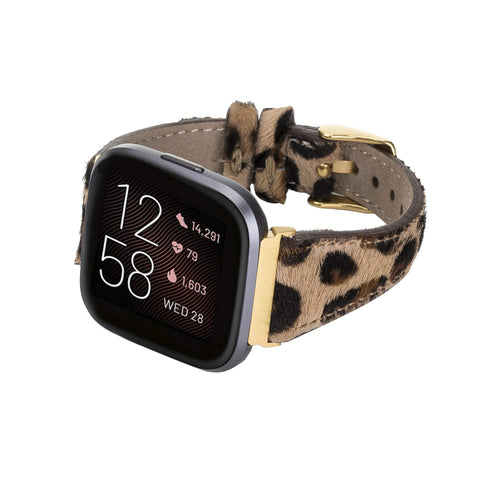 Messina Leather Slim Watch Band for Fitbit Versa