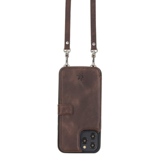 Fermo Funda de cuero para teléfono con billetera cruzada para iPhone 12 Pro Max
