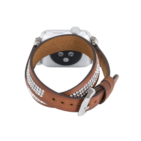 Livorno Leather Double Wrap Band Strap for Apple Watch