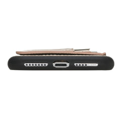 Funda tipo billetera de cuero Pisa Snap On con soporte para iPhone XS Max