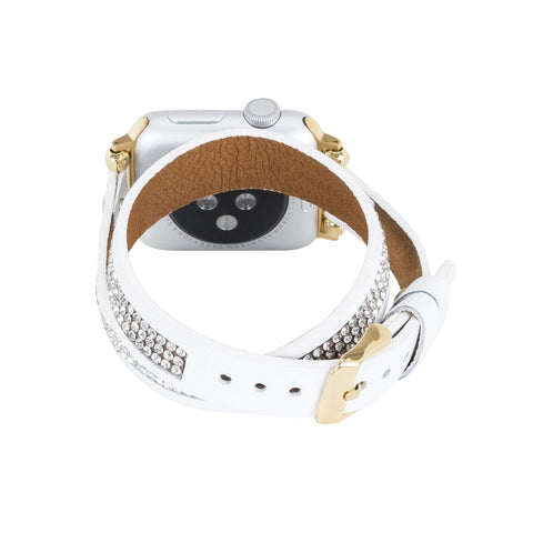Livorno Leather Double Wrap Band Strap for Apple Watch