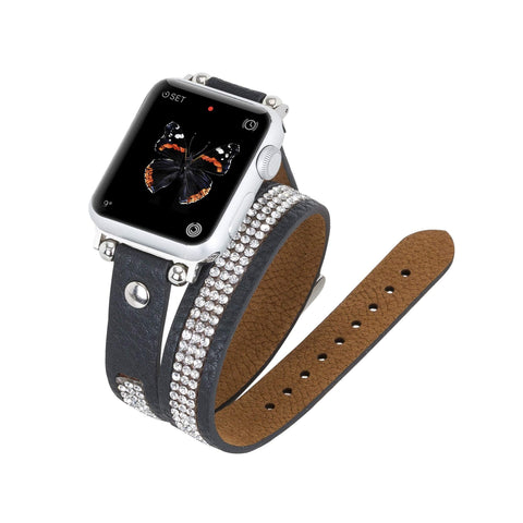 Livorno Leather Double Wrap Band Strap for Apple Watch