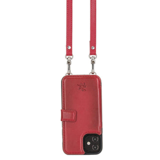 Fermo Funda de cuero para teléfono con billetera cruzada para iPhone 12 Mini