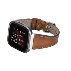 Correa de reloj delgada de cuero Messina para Fitbit Versa