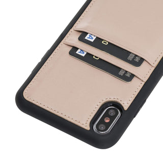 Funda tipo billetera de cuero Capri Snap On para iPhone XS Max