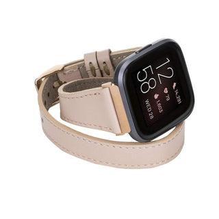 Serena Leather Double Wrap Watch Band for Fitbit Versa