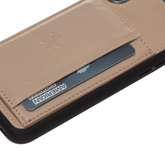 Funda tipo billetera de cuero Pisa Snap On con soporte para iPhone XS