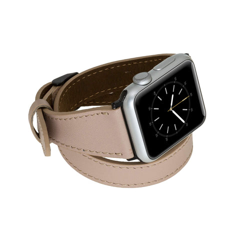 Correa de cuero Serena con doble envoltura para Apple Watch