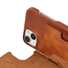 Funda tipo billetera de cuero con bloqueo RFID Florence para iPhone 15 Plus