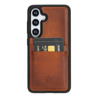 Funda tipo billetera de cuero Capri Snap On para Samsung Galaxy S24