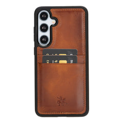 Funda tipo billetera de cuero Capri Snap On para Samsung Galaxy S24 Plus