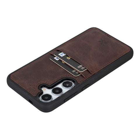 Funda tipo billetera de cuero Capri Snap On para Samsung Galaxy S24 Plus