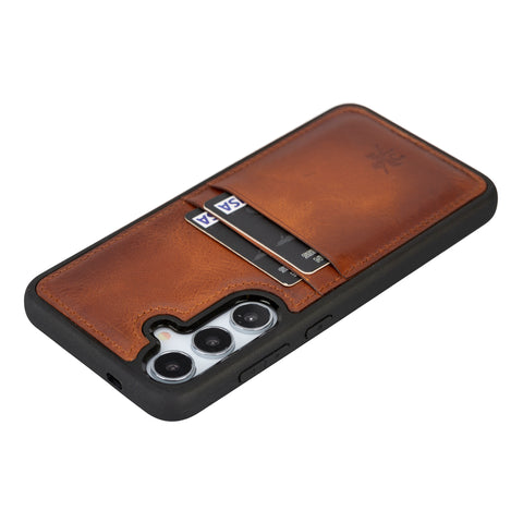 Funda tipo billetera de cuero Capri Snap On para Samsung Galaxy S24 Plus