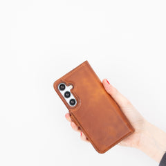 Funda tipo billetera de cuero con bloqueo RFID Florence para Samsung Galaxy S24 Plus