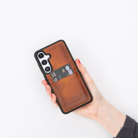 Funda tipo billetera de cuero Capri Snap On para Samsung Galaxy S24 Plus