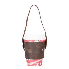 Salerno Leather Coffee Cup Carrying Case
