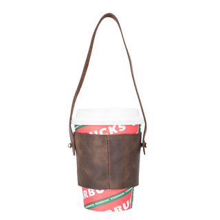 Salerno Leather Coffee Cup Carrying Case
