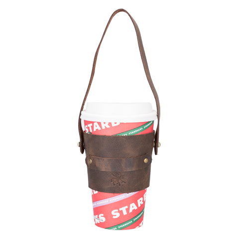 Estuche de transporte para tazas de café de cuero Salerno 