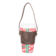 Salerno Leather Coffee Cup Carrying Case