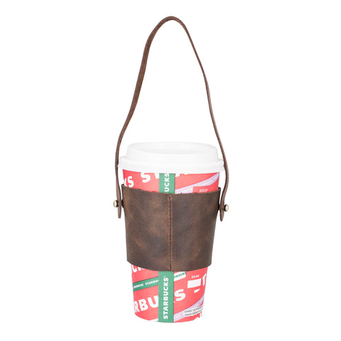 Estuche de transporte para tazas de café de cuero Salerno 