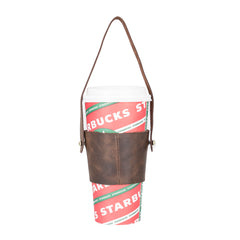 Salerno Leather Coffee Cup Carrying Case