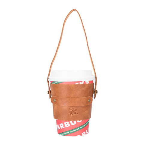 Estuche de transporte para tazas de café de cuero Salerno 