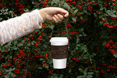 Salerno Leather Coffee Cup Carrying Case
