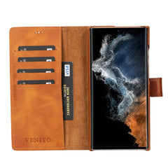 Funda tipo cartera de cuero con bloqueo RFID Florence para Samsung Galaxy S23 Ultra