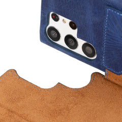 Funda tipo cartera de cuero con bloqueo RFID Florence para Samsung Galaxy S23 Ultra