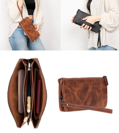 Majeste Leather Clutch Bag