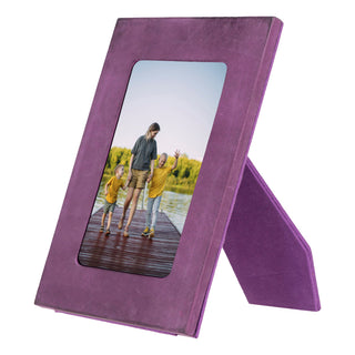Leather Photo Frame, 22x17cm (15x10 Photo) - Mulberry