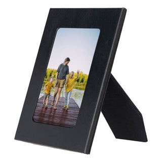 Leather Photo Frame, 22x17cm (15x10 Photo) - Black