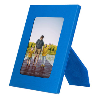 Leather Photo Frame, 22x17cm (15x10 Photo) - Cyan