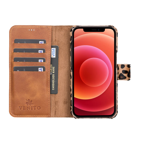 Funda tipo billetera de cuero con bloqueo RFID Florence para iPhone 13