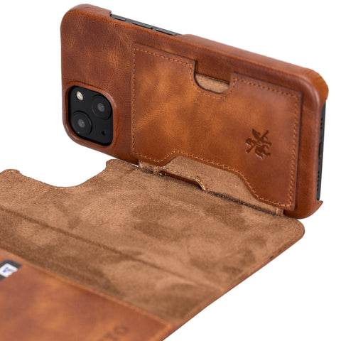 Funda tipo billetera de cuero con bloqueo RFID Florence para iPhone 13