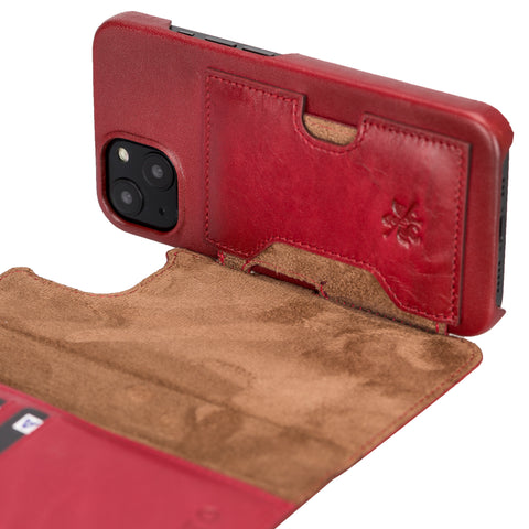 Funda tipo billetera de cuero con bloqueo RFID Florence para iPhone 13