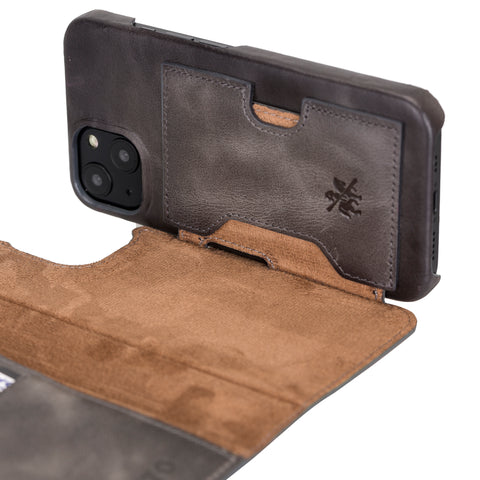 Funda tipo billetera de cuero con bloqueo RFID Florence para iPhone 13