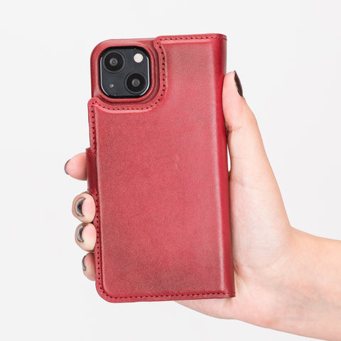 Funda tipo billetera de cuero con bloqueo RFID Florence para iPhone 13