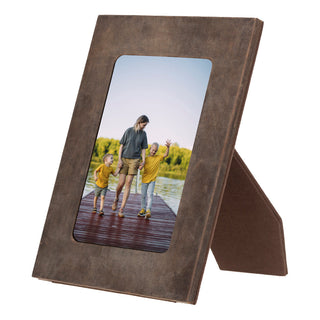 Leather Photo Frame, 22x17cm (15x10 Photo) - Saddle Brown