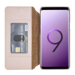 Estuche tipo billetera de cuero con bloqueo RFID Venice para Samsung Galaxy S9