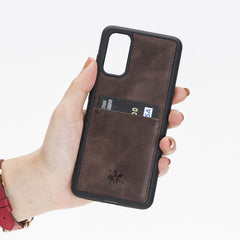 Funda tipo billetera de cuero Capri Snap On para Samsung Galaxy S20