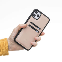 Funda tipo billetera de cuero Capri Snap On para iPhone 11 Pro Max