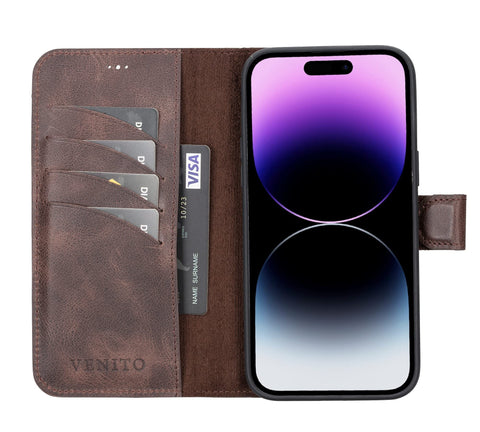Ravenna RFID Blocking Detachable Leather Wallet Case for iPhone 14 Pro Max