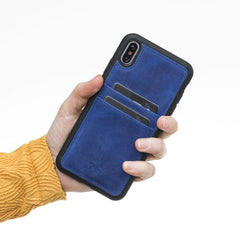 Funda tipo billetera de cuero Capri Snap On para iPhone XS Max