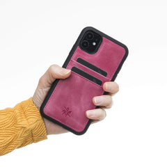 Funda tipo billetera de cuero Capri Snap On para iPhone 11