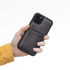 Funda tipo billetera de cuero Capri Snap On para iPhone 11 Pro
