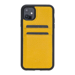 Funda tipo billetera de cuero Capri Snap On para iPhone 11