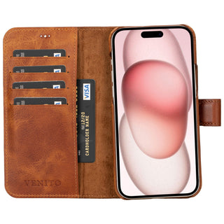 Florence RFID Blocking Leather Wallet Case for iPhone 15 Plus