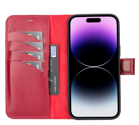 Ravenna RFID Blocking Detachable Leather Wallet Case for iPhone 14 Pro Max