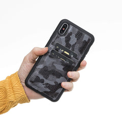 Funda tipo billetera de cuero Capri Snap On para iPhone XS Max
